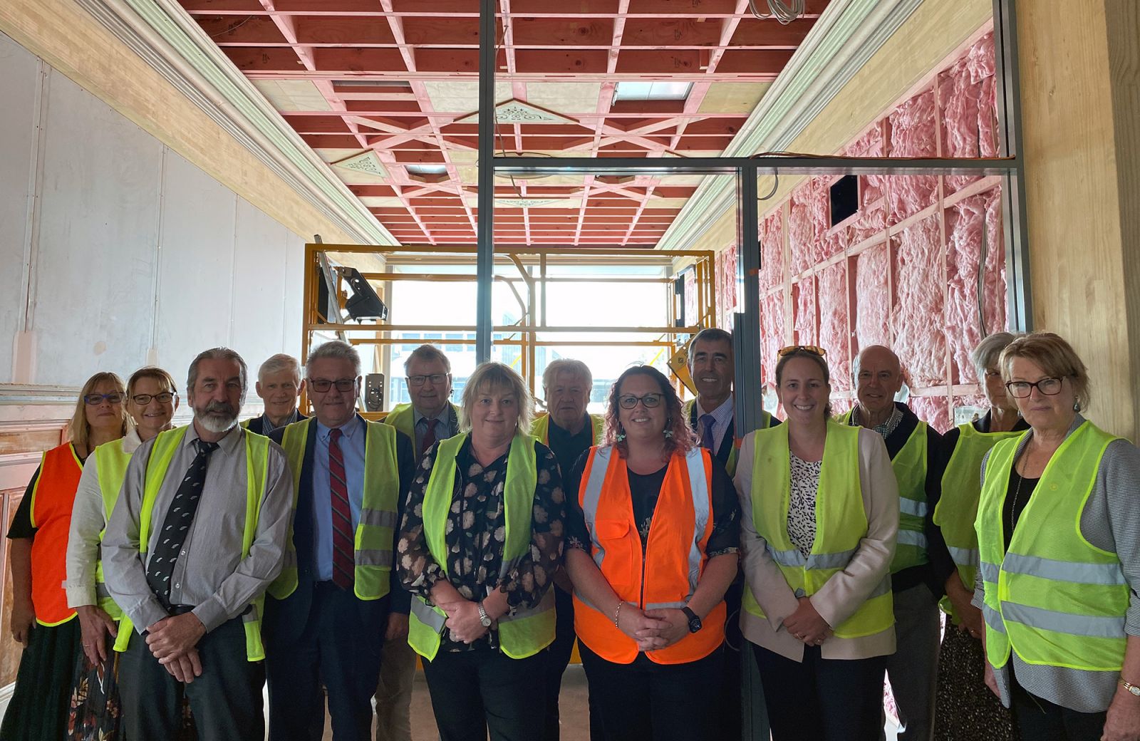 Elected Members and council staff at the entrance to the Tui Mayo Room